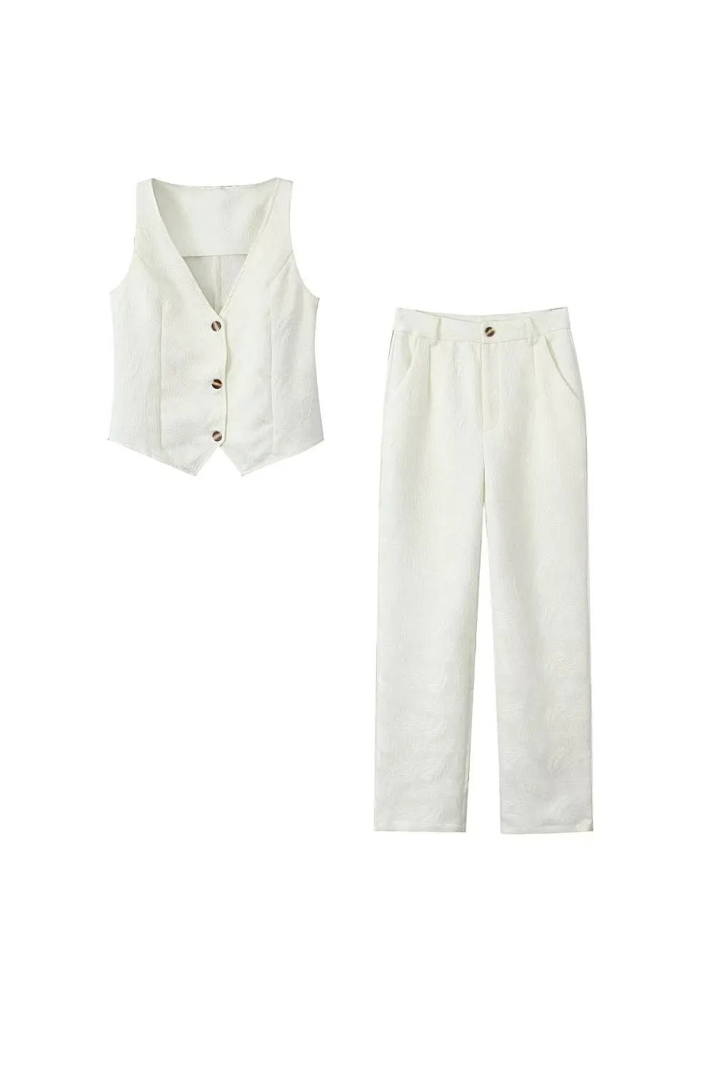 ‘ Ryan’ Ribbed-Knit Vest & Long Pants Set