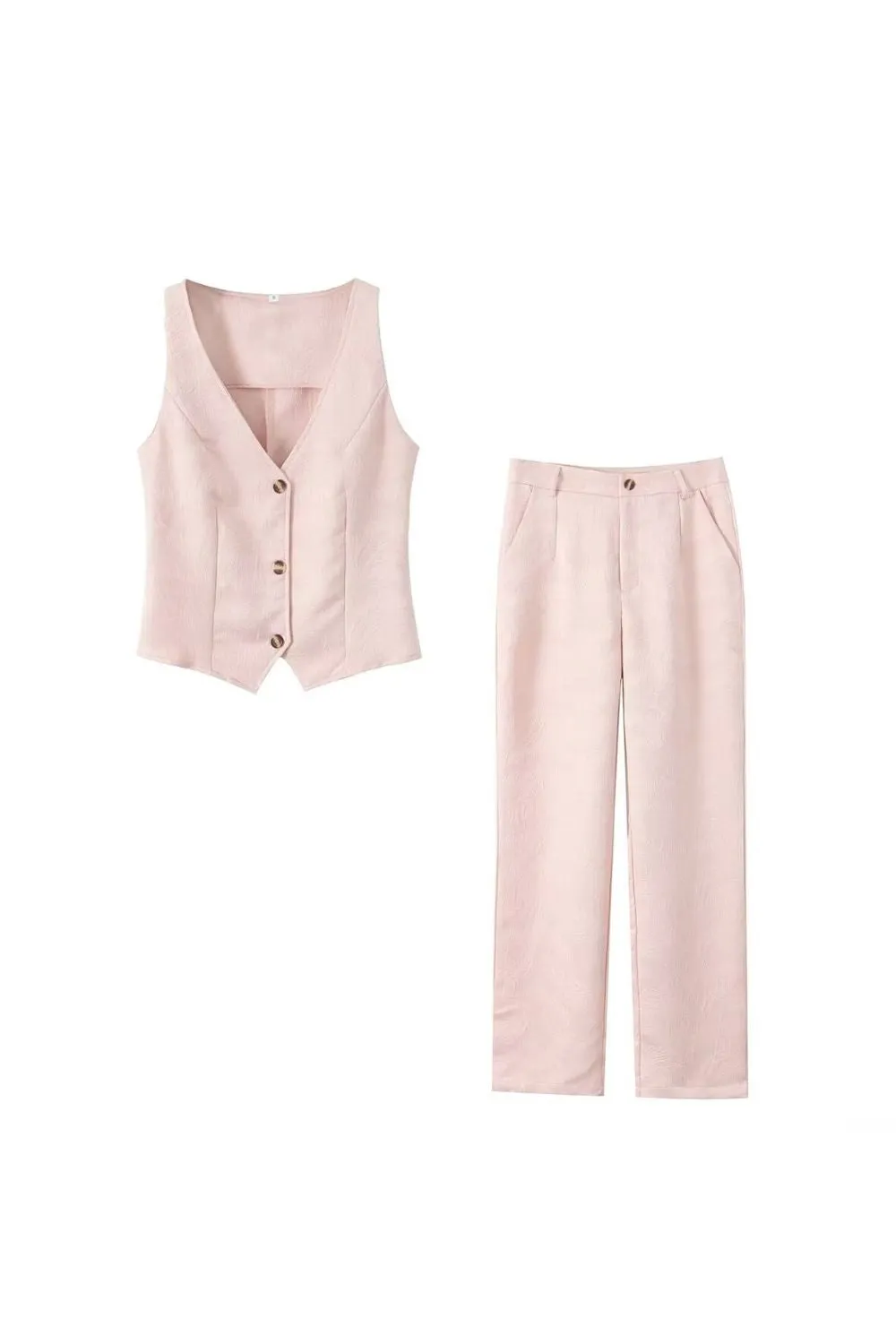 ‘ Ryan’ Ribbed-Knit Vest & Long Pants Set