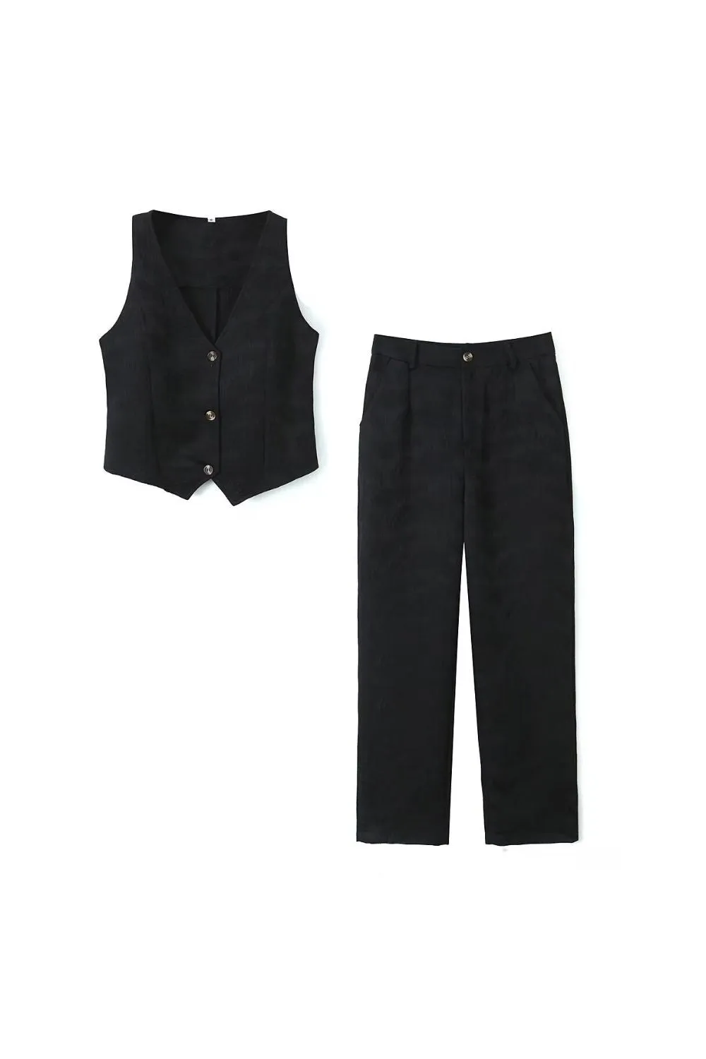 ‘ Ryan’ Ribbed-Knit Vest & Long Pants Set