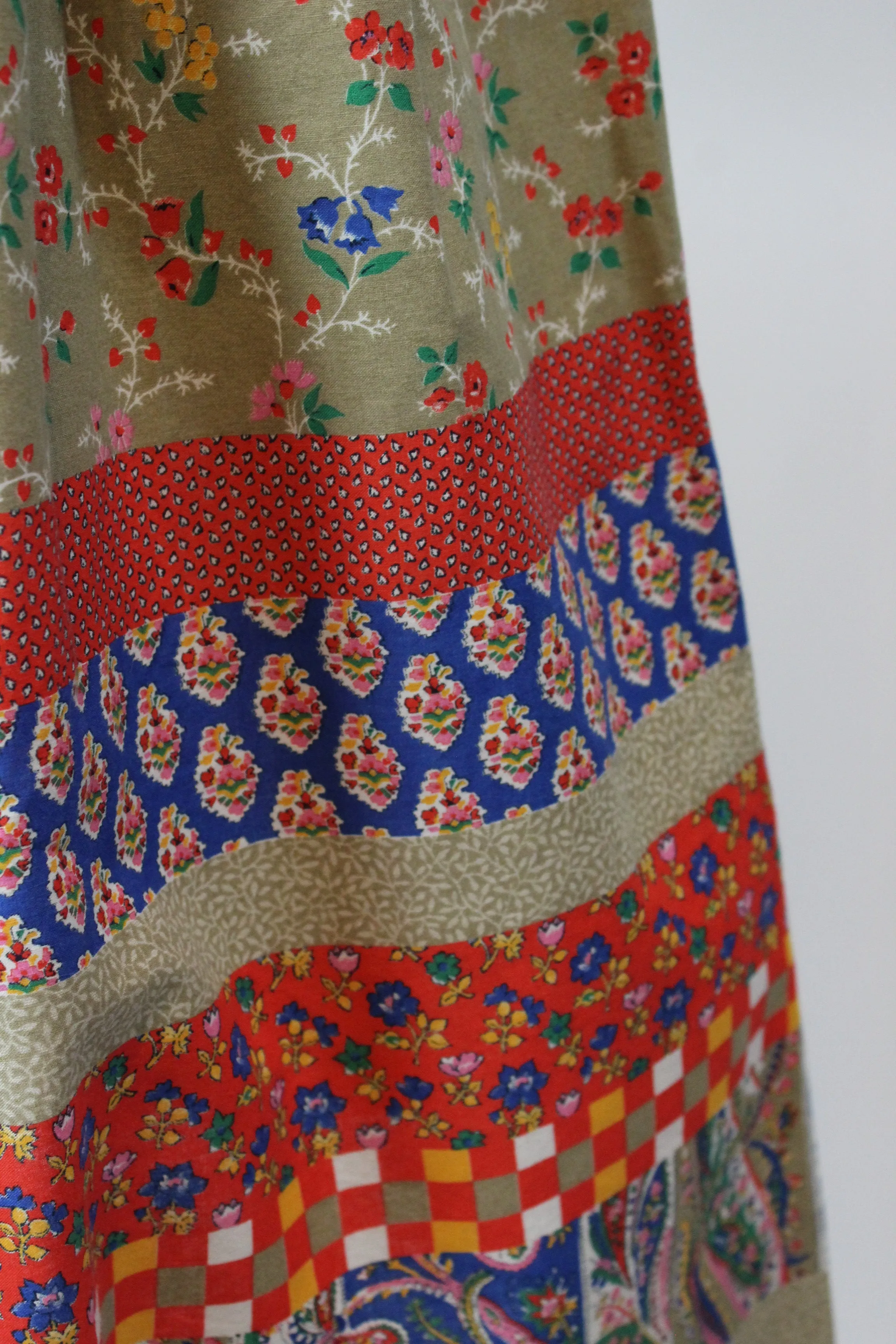 1960s FRENCH cotton PEASANT blouse and skirt SET xs | new spring summer