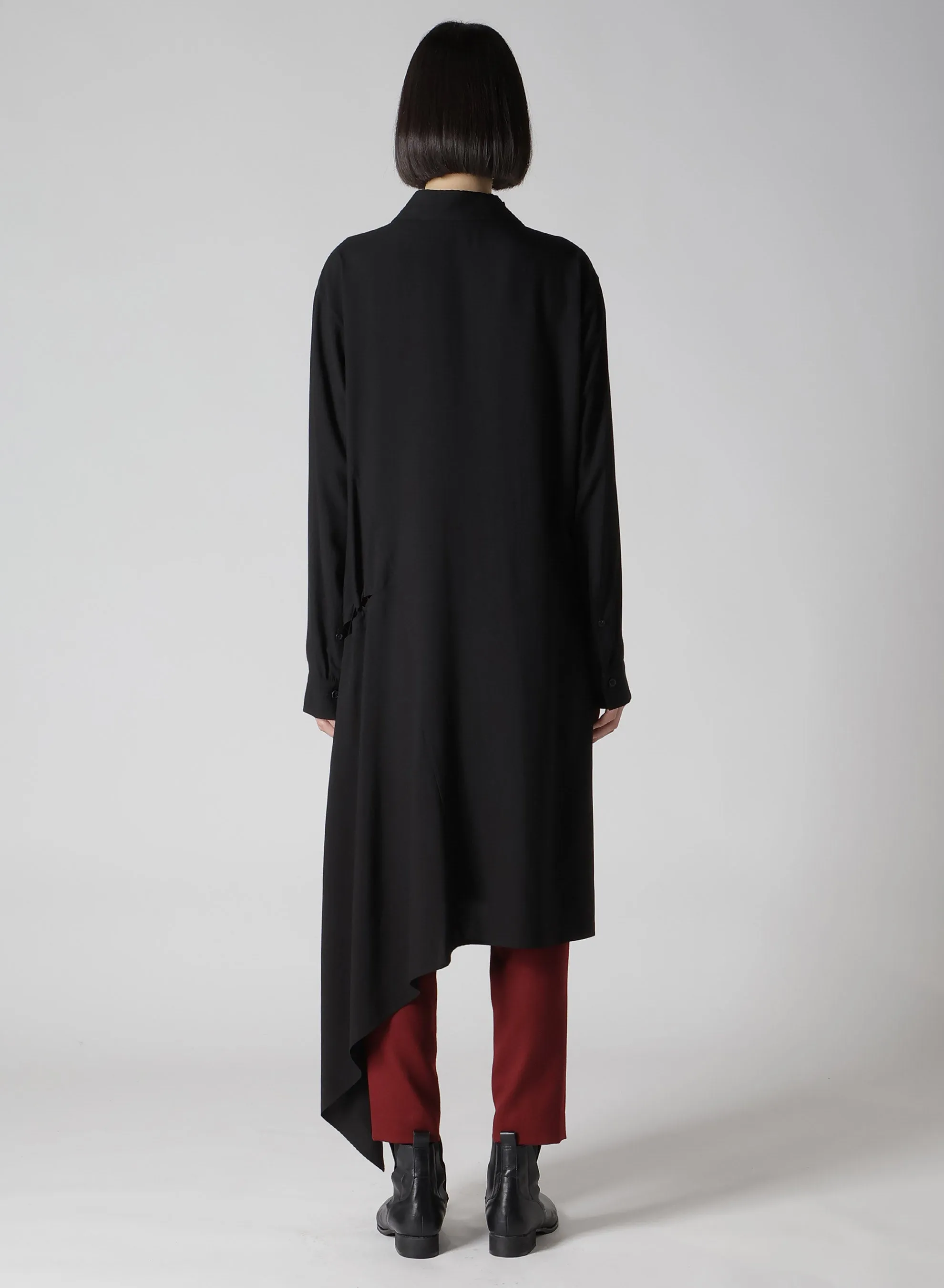 80/2 RAYON/BROAD LACE UP LONG BLOUSE
