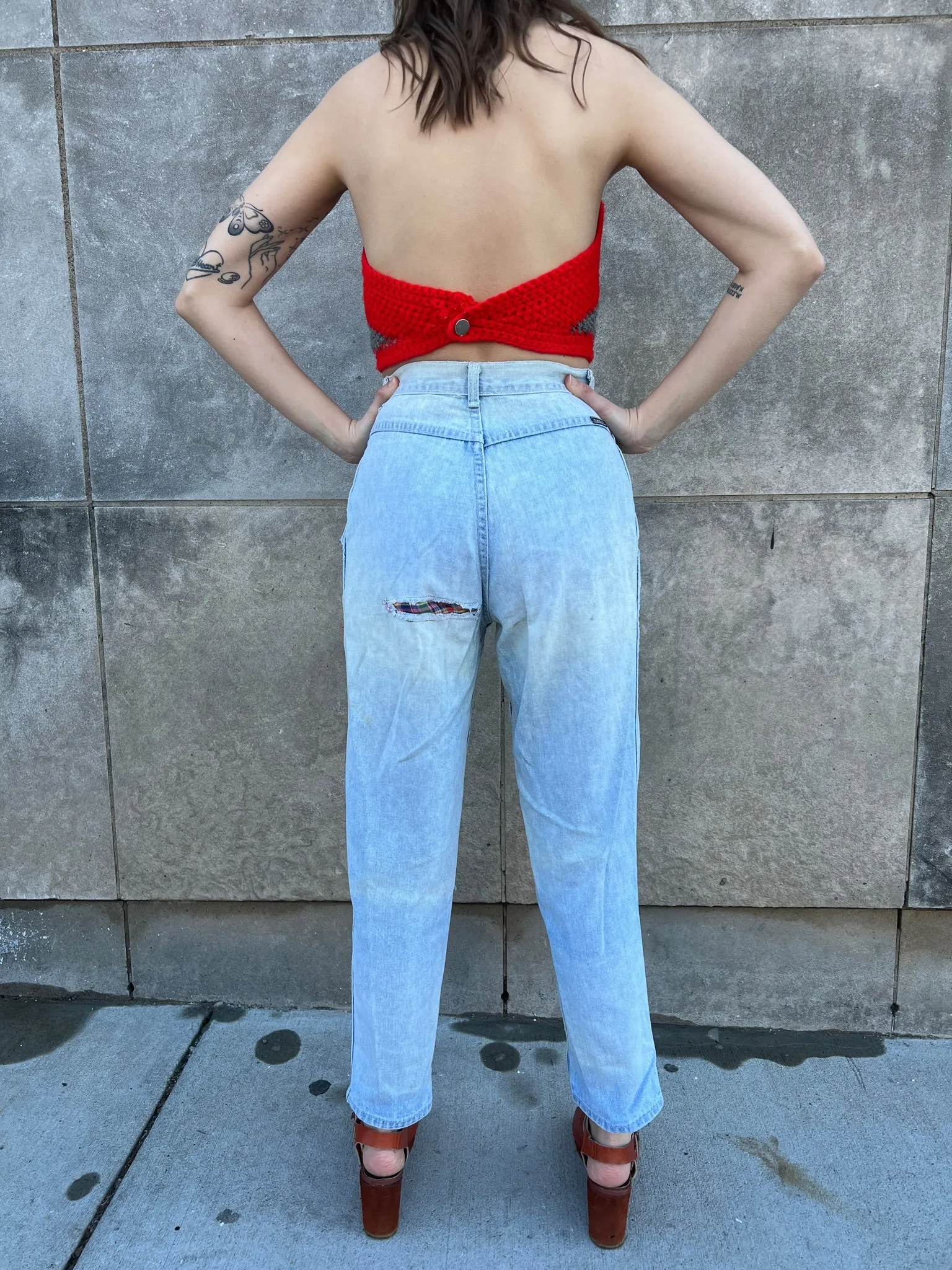 80s Faded, Thrashed Denim Jeans, Playboy