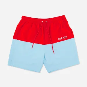 8&9 "Mas Fresco" Red Sky Nylon Shorts