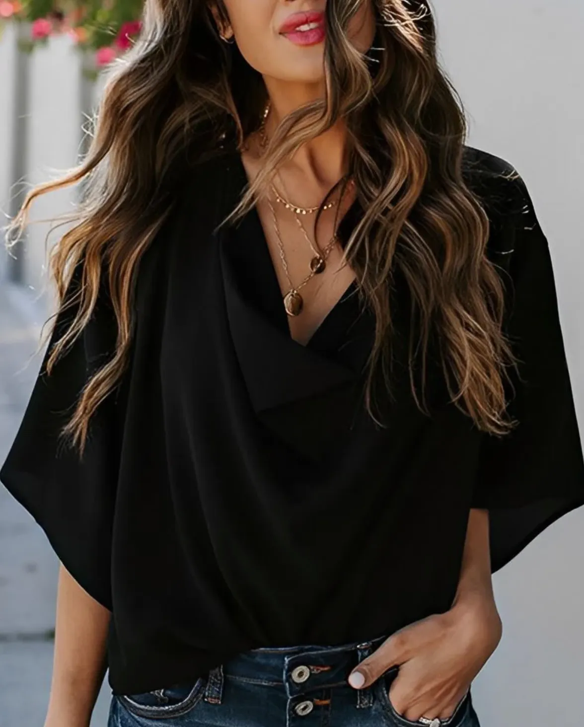 Albertha Blouse | Loose Chiffon Blouse