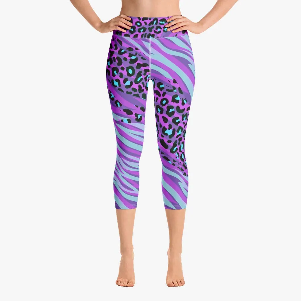 Animal Printed Capris "Cheetiger" Purple