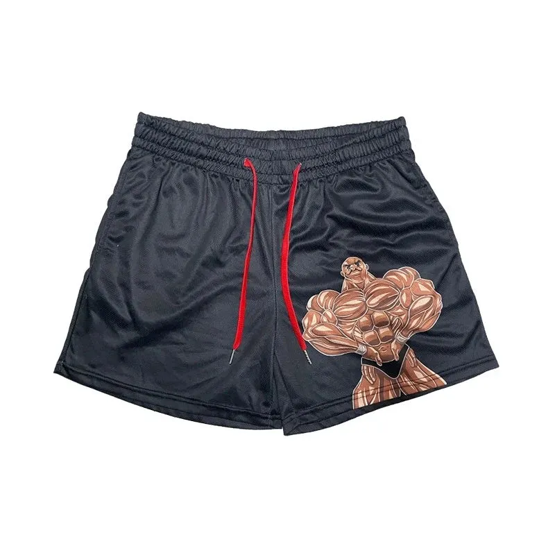 Anime Baki Haman Print Beach Shorts