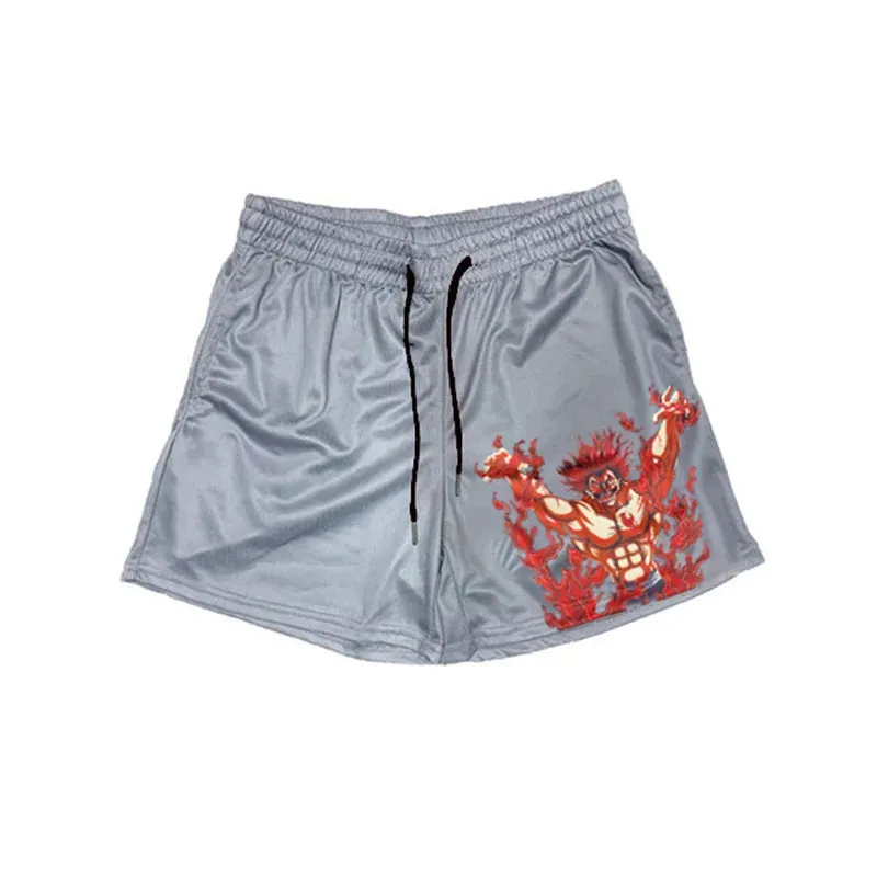 Anime Baki Haman Print Beach Shorts