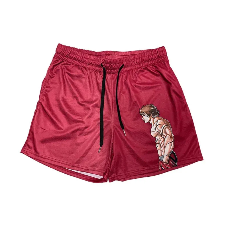 Anime Baki Haman Print Beach Shorts