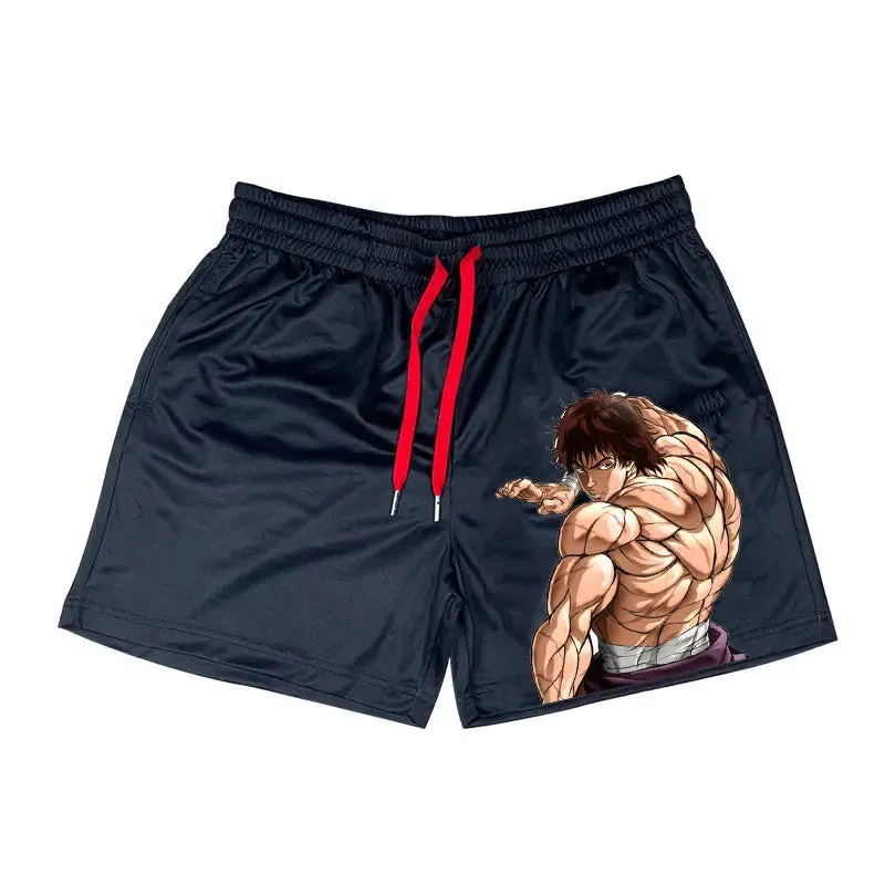 Anime Baki Haman Print Beach Shorts
