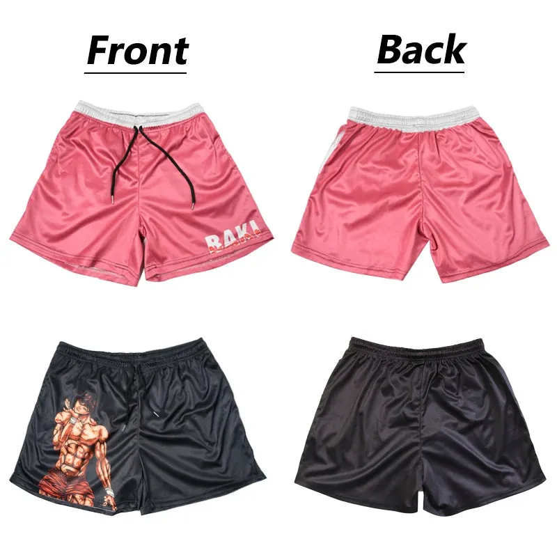 Anime Baki Haman Print Beach Shorts