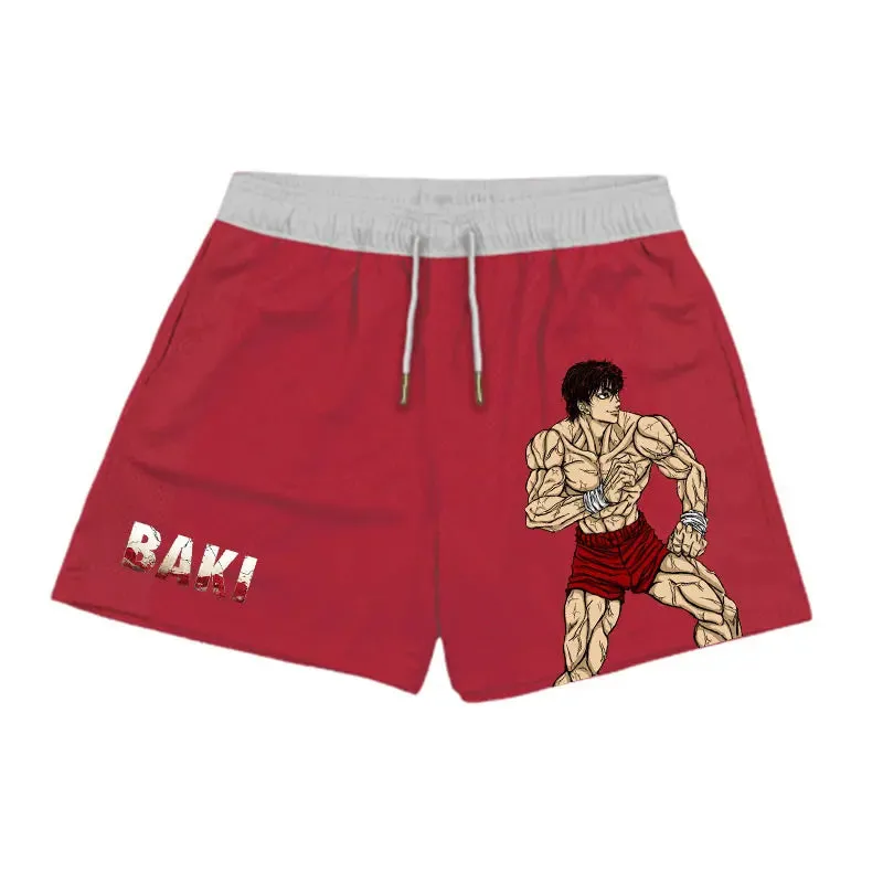 Anime Baki Haman Print Beach Shorts