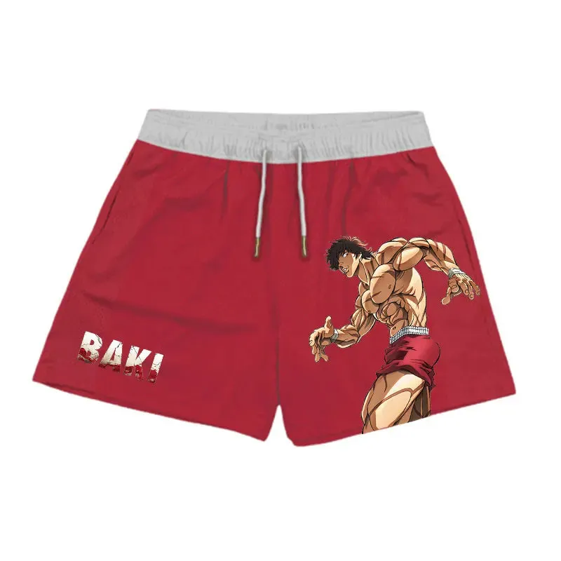 Anime Baki Haman Print Beach Shorts