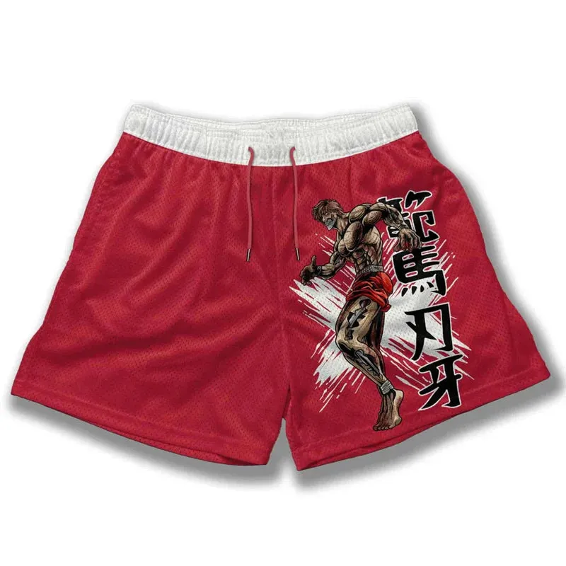 Anime Baki Haman Print Beach Shorts