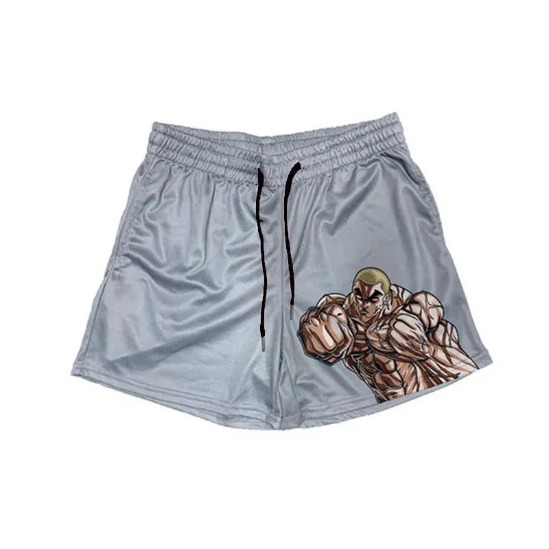 Anime Baki Haman Print Beach Shorts