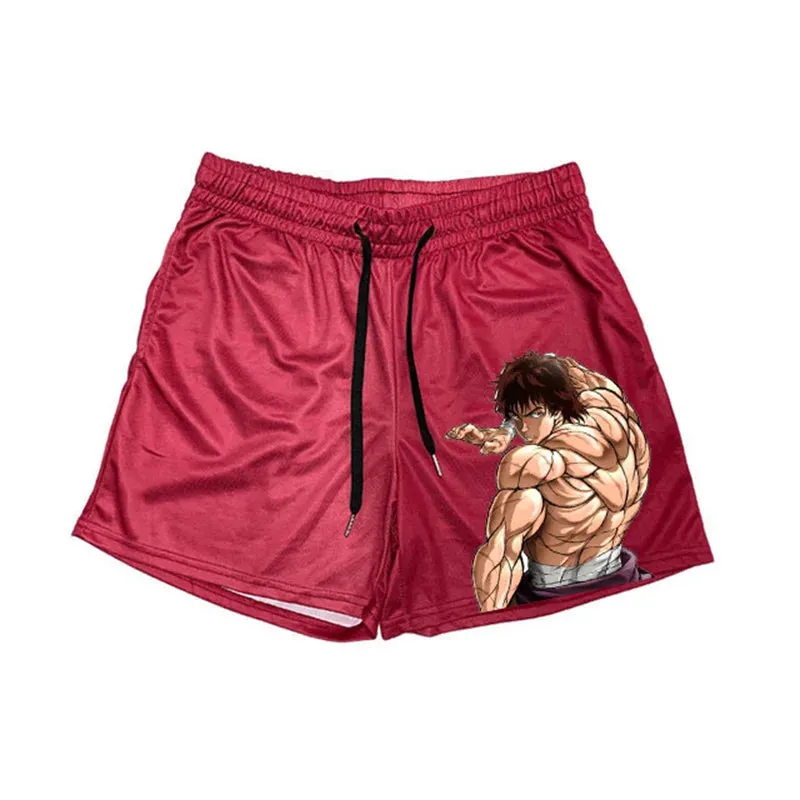 Anime Baki Haman Print Beach Shorts