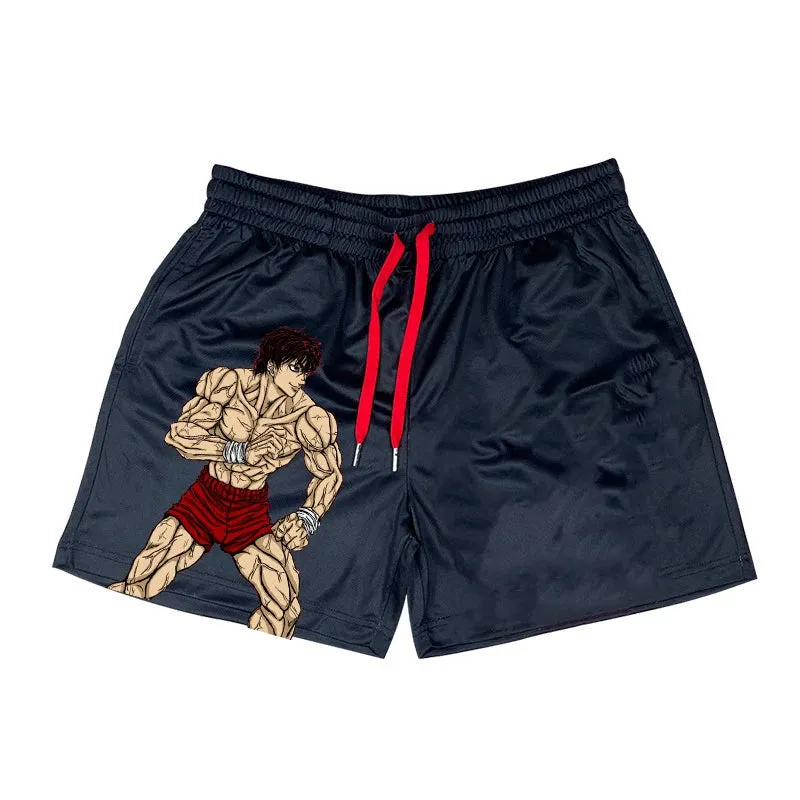Anime Baki Haman Print Beach Shorts