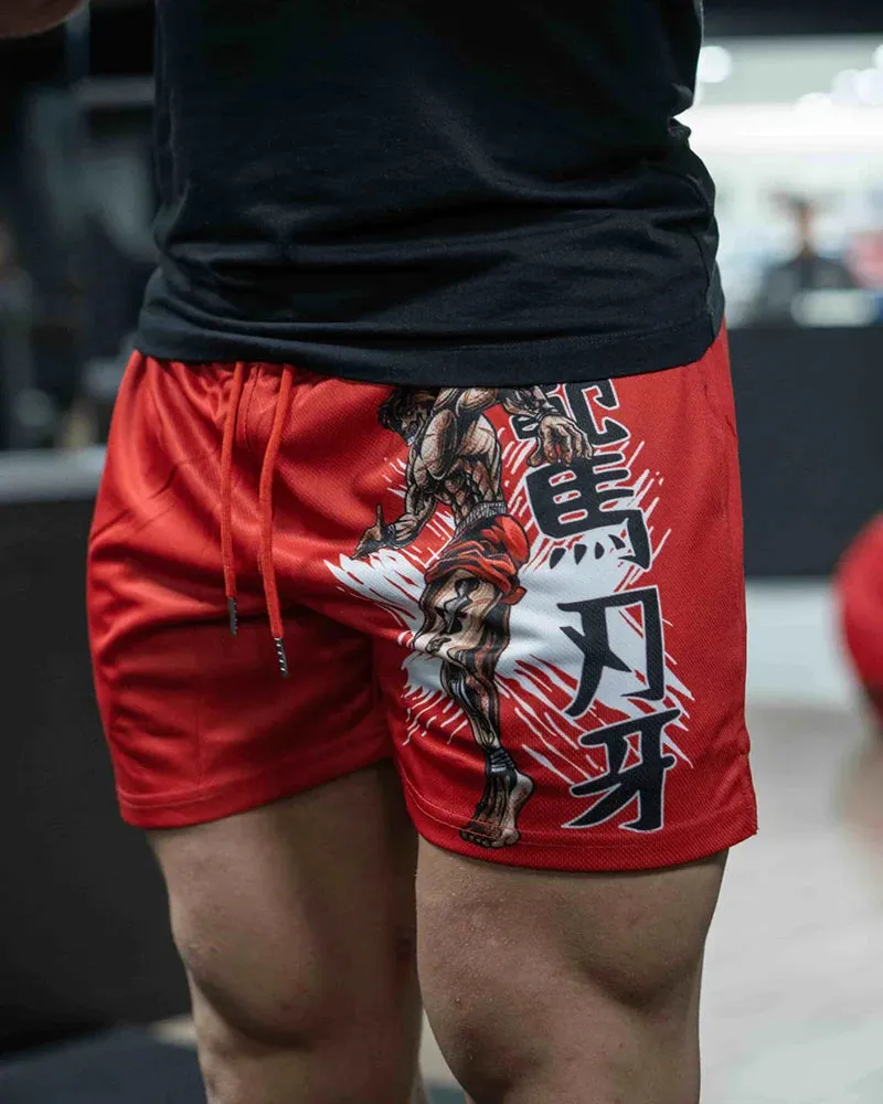 Anime Baki Haman Print Beach Shorts
