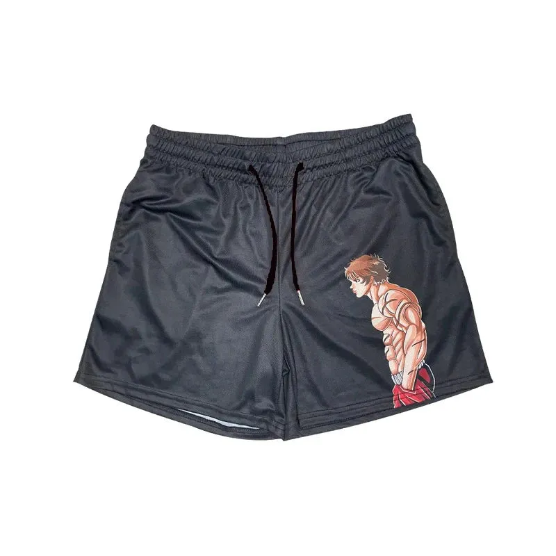 Anime Baki Haman Print Beach Shorts