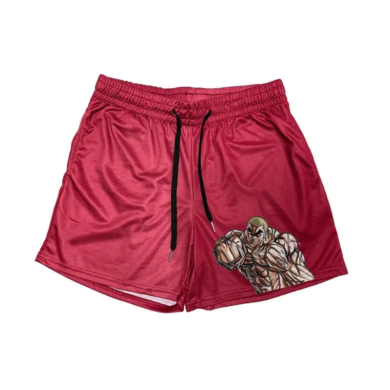 Anime Baki Haman Print Beach Shorts
