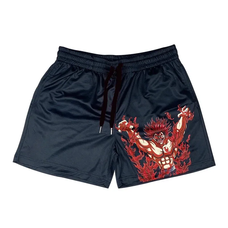 Anime Baki Haman Print Beach Shorts