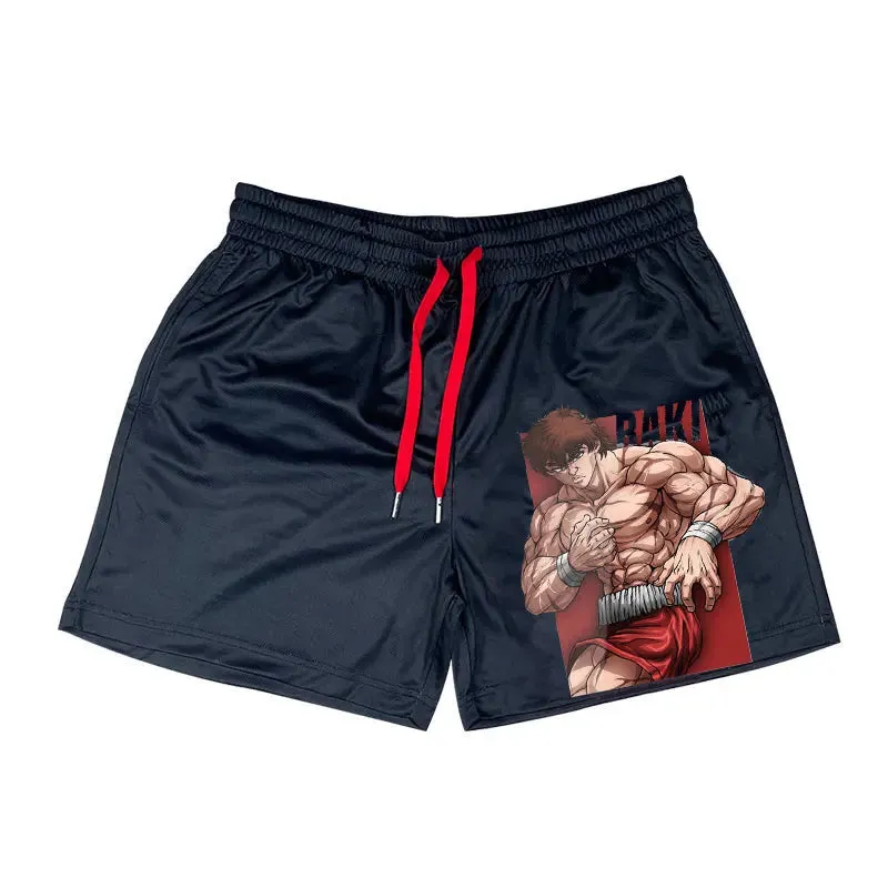 Anime Baki Haman Print Beach Shorts
