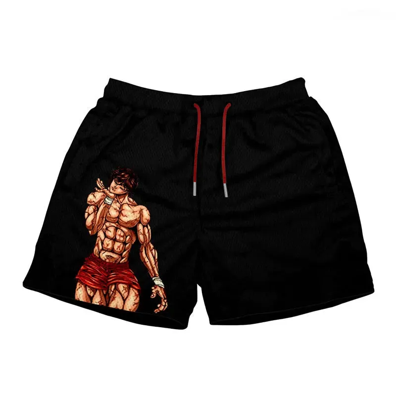 Anime Baki Haman Print Beach Shorts