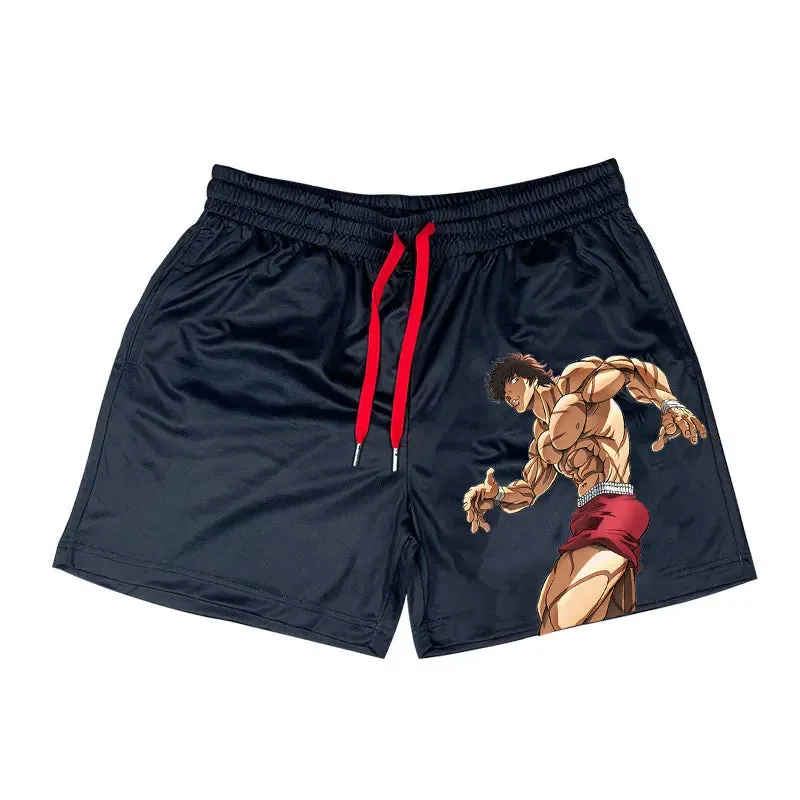 Anime Baki Haman Print Beach Shorts