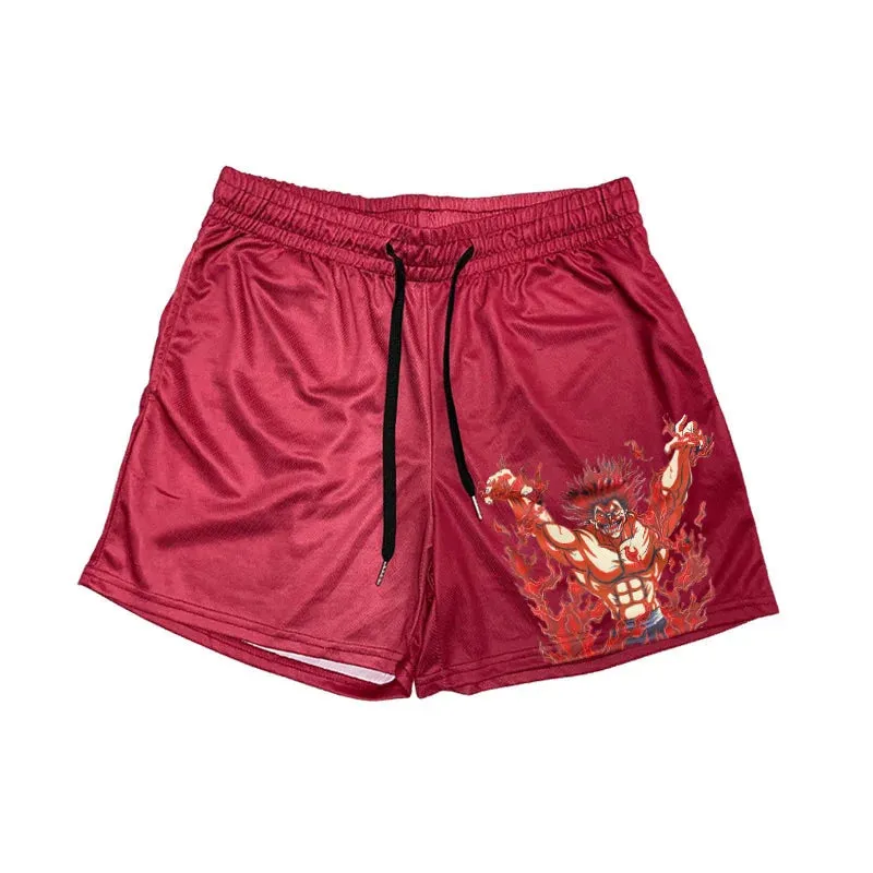 Anime Baki Haman Print Beach Shorts