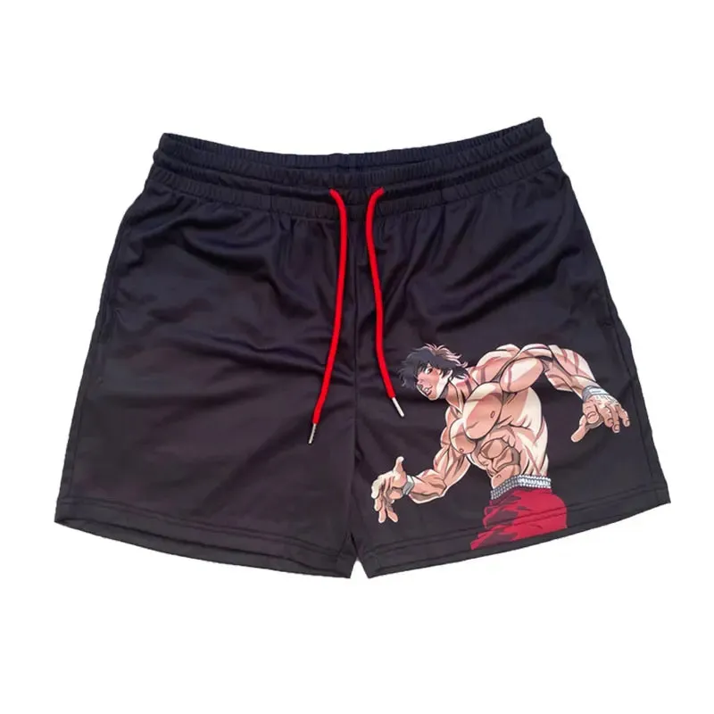 Anime Baki Haman Print Beach Shorts