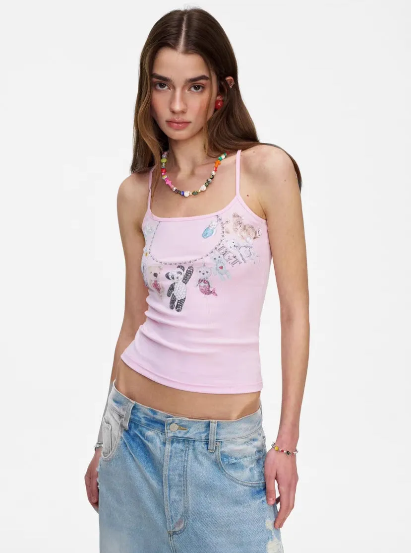 Beary Cute Baby Pink Cami  Graphic Toy Print