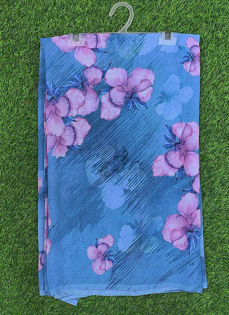 Beautiful Digital Print Floral Georgette Saree
