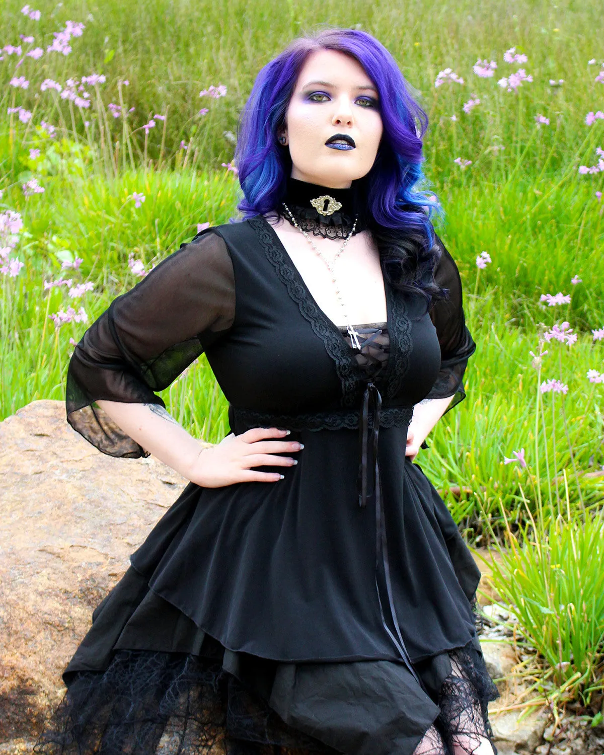 Bewitched Top in Black/Black