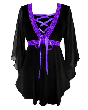 Bewitched Top in Black/Purple