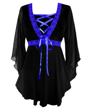 Bewitched Top in Black/Royal