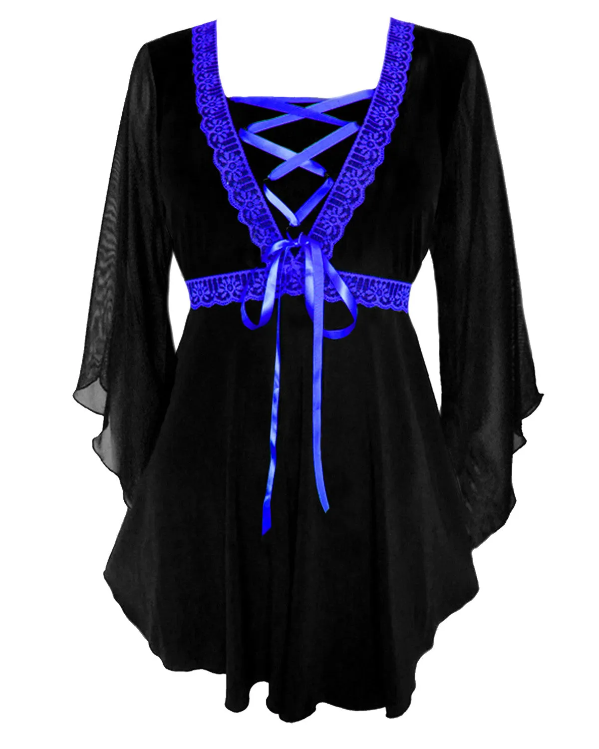 Bewitched Top in Black/Royal