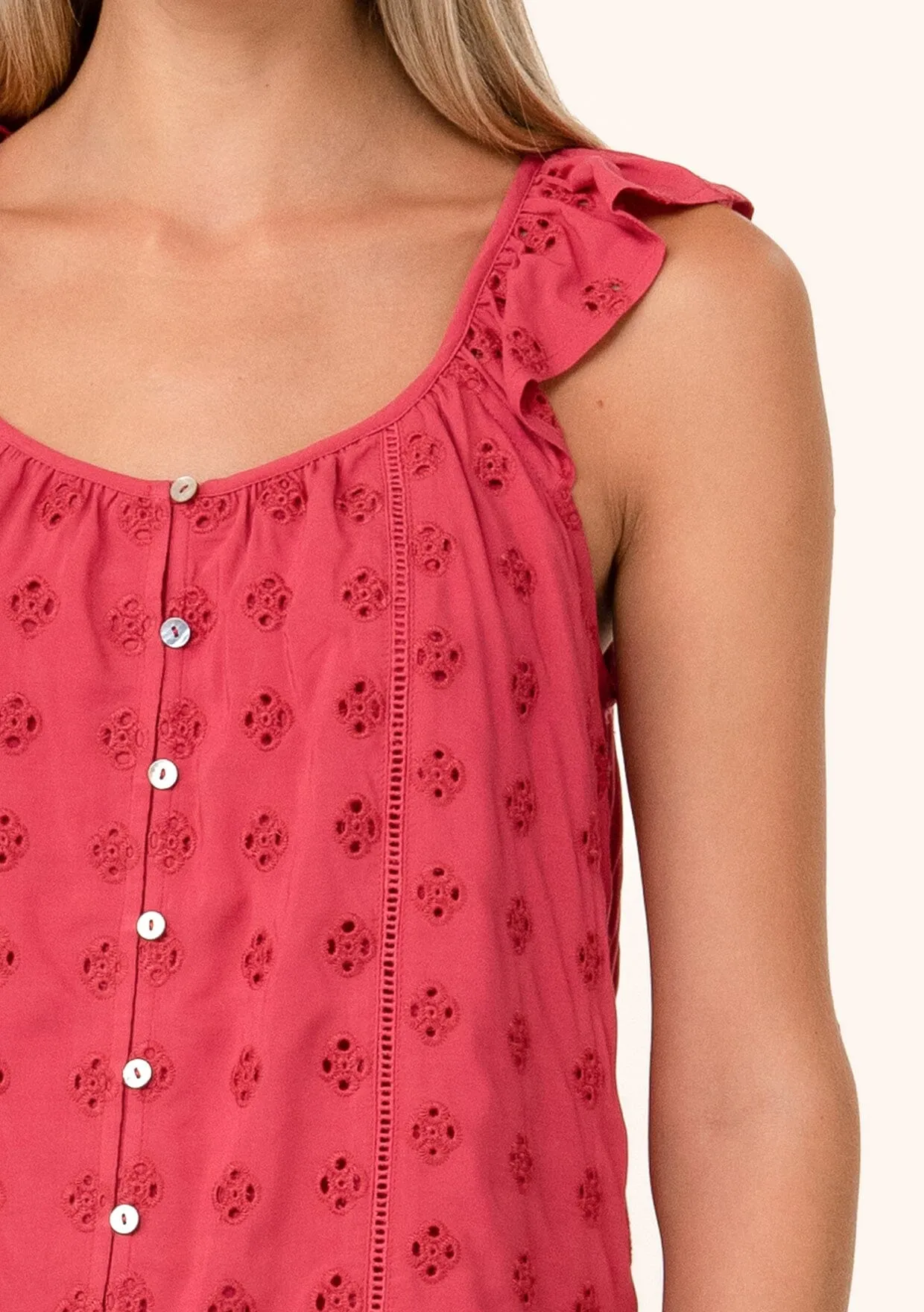 Bijou Button Front Top
