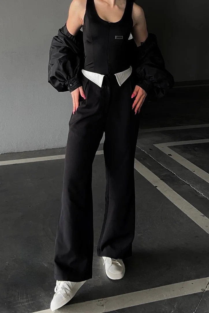 Black Rory Tailored Korean Trouser