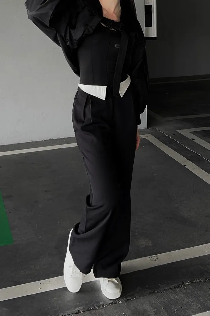 Black Rory Tailored Korean Trouser