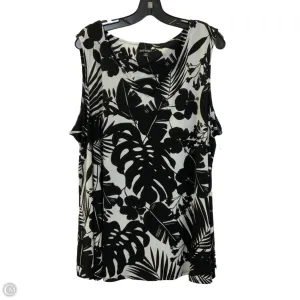 Blouse Sleeveless By Roz And Ali In Black & White, Size: 3x