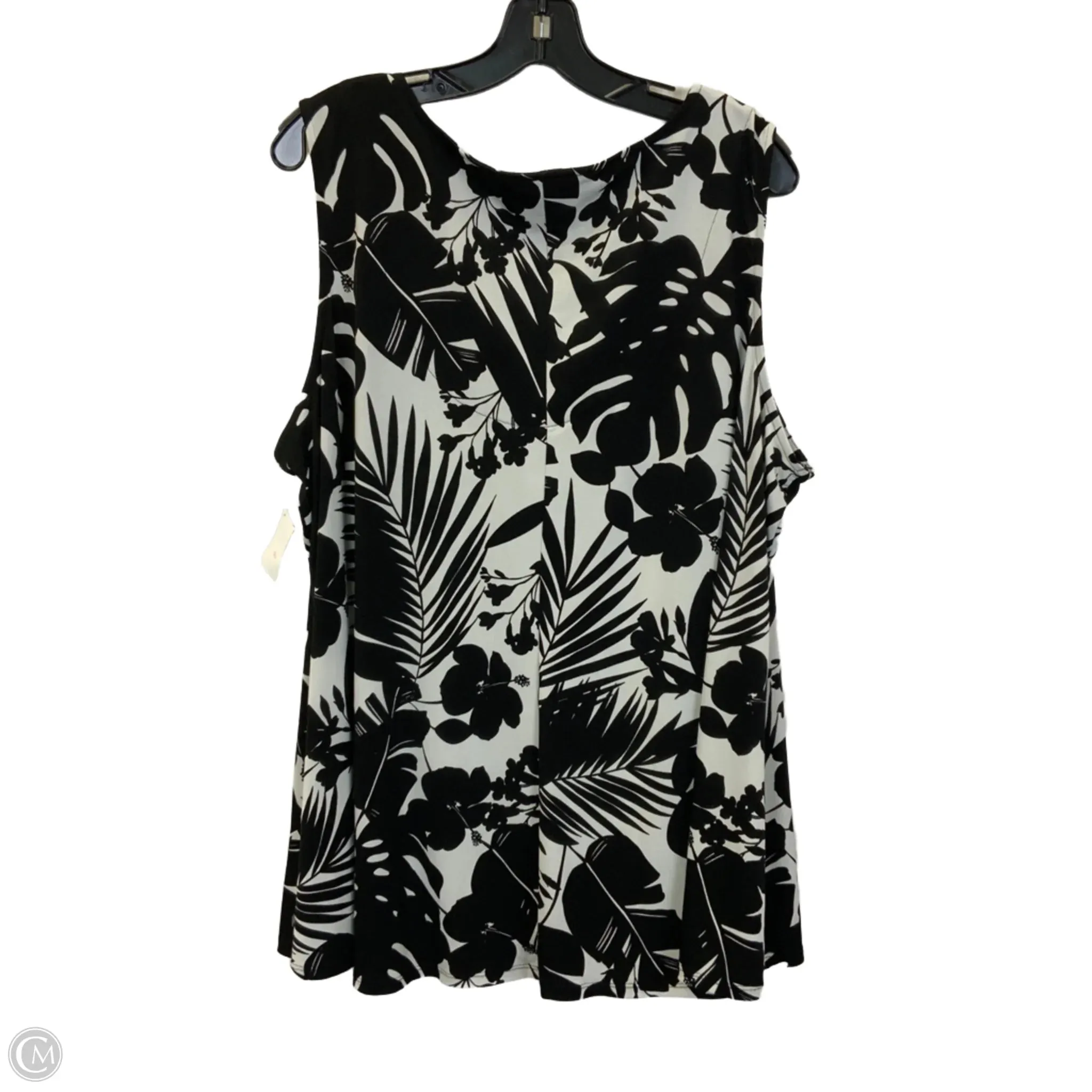 Blouse Sleeveless By Roz And Ali In Black & White, Size: 3x