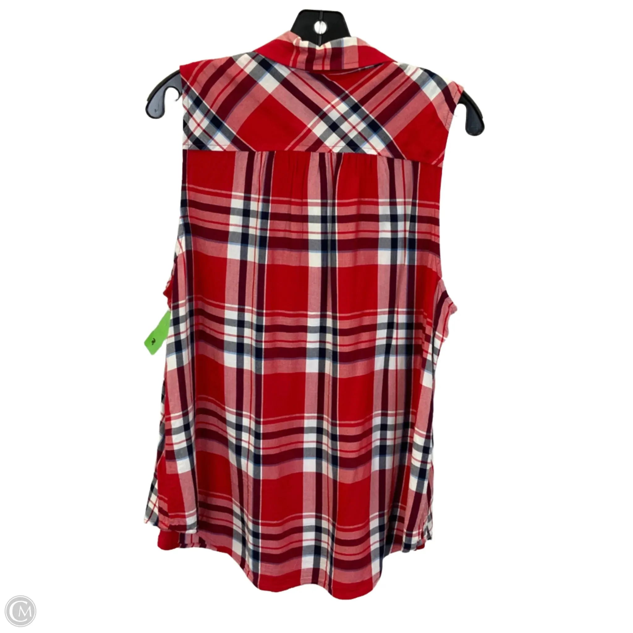 Blouse Sleeveless By So In Red, Size: Xl