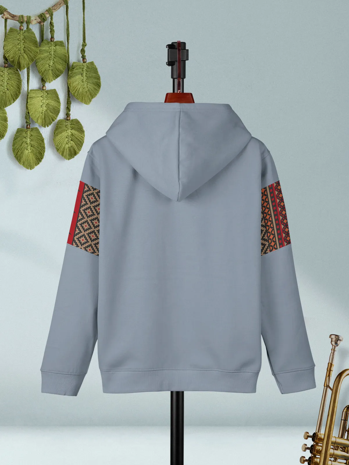 Bluish Grey & Navy Blue Printed Cotton Blend Hoodie Sweatshirt For Boys - Pack of 2