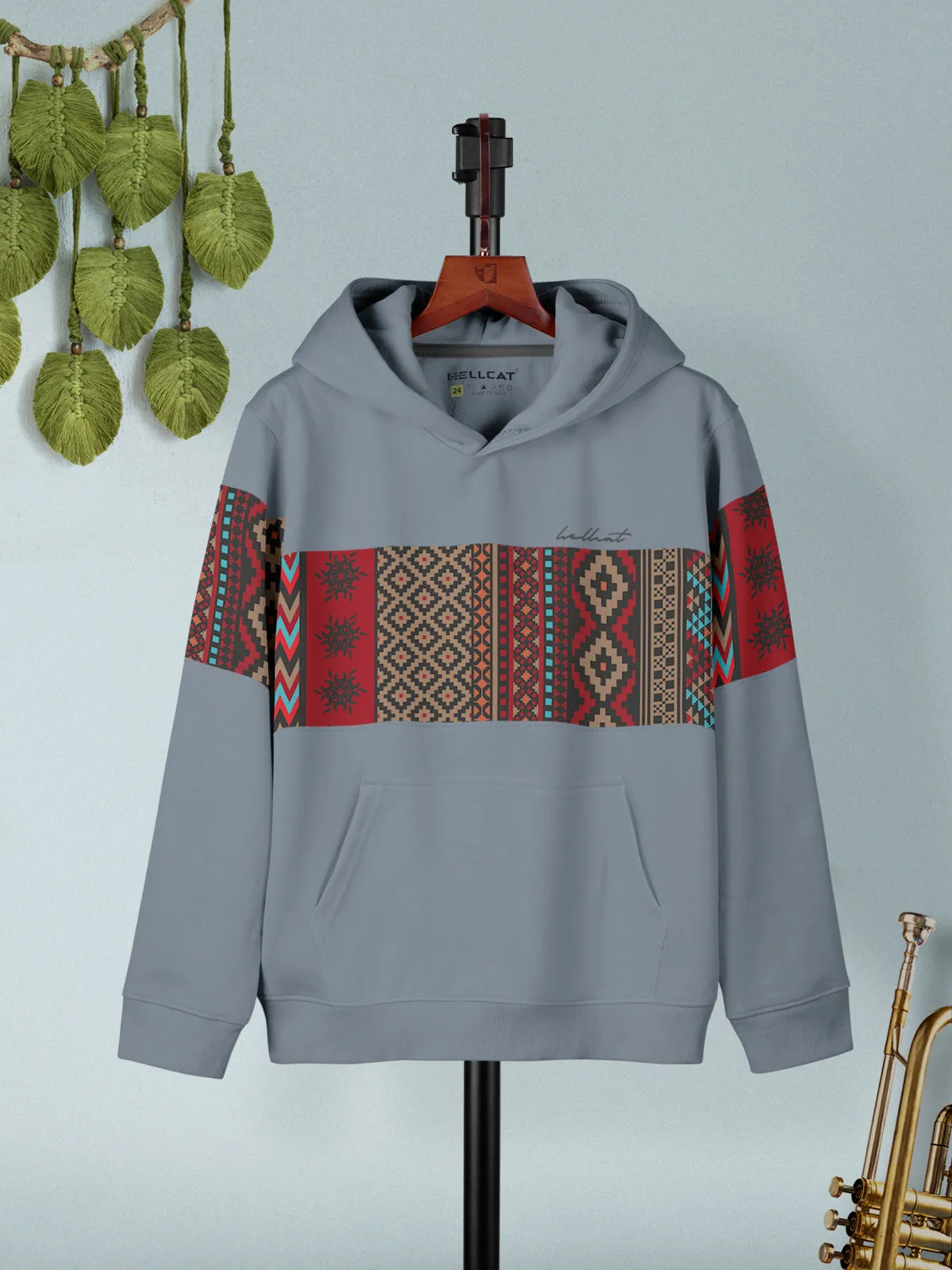 Bluish Grey & Navy Blue Printed Cotton Blend Hoodie Sweatshirt For Boys - Pack of 2