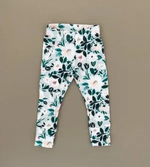 Blush and Gray Floral Leggings