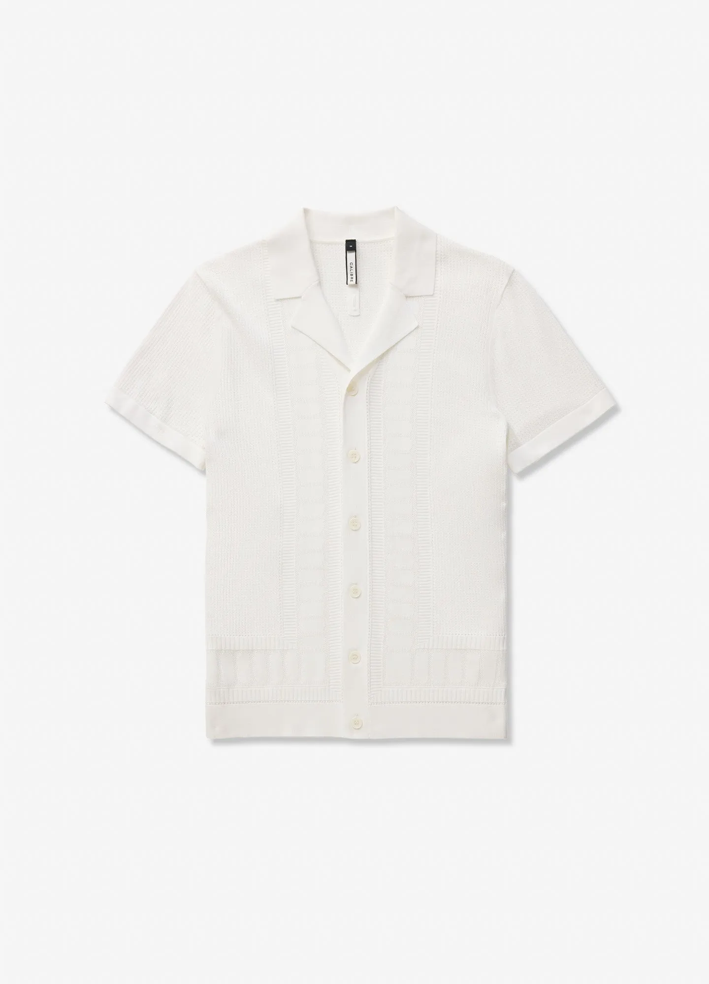 Border Mesh Tech Knit Shirt Ivory