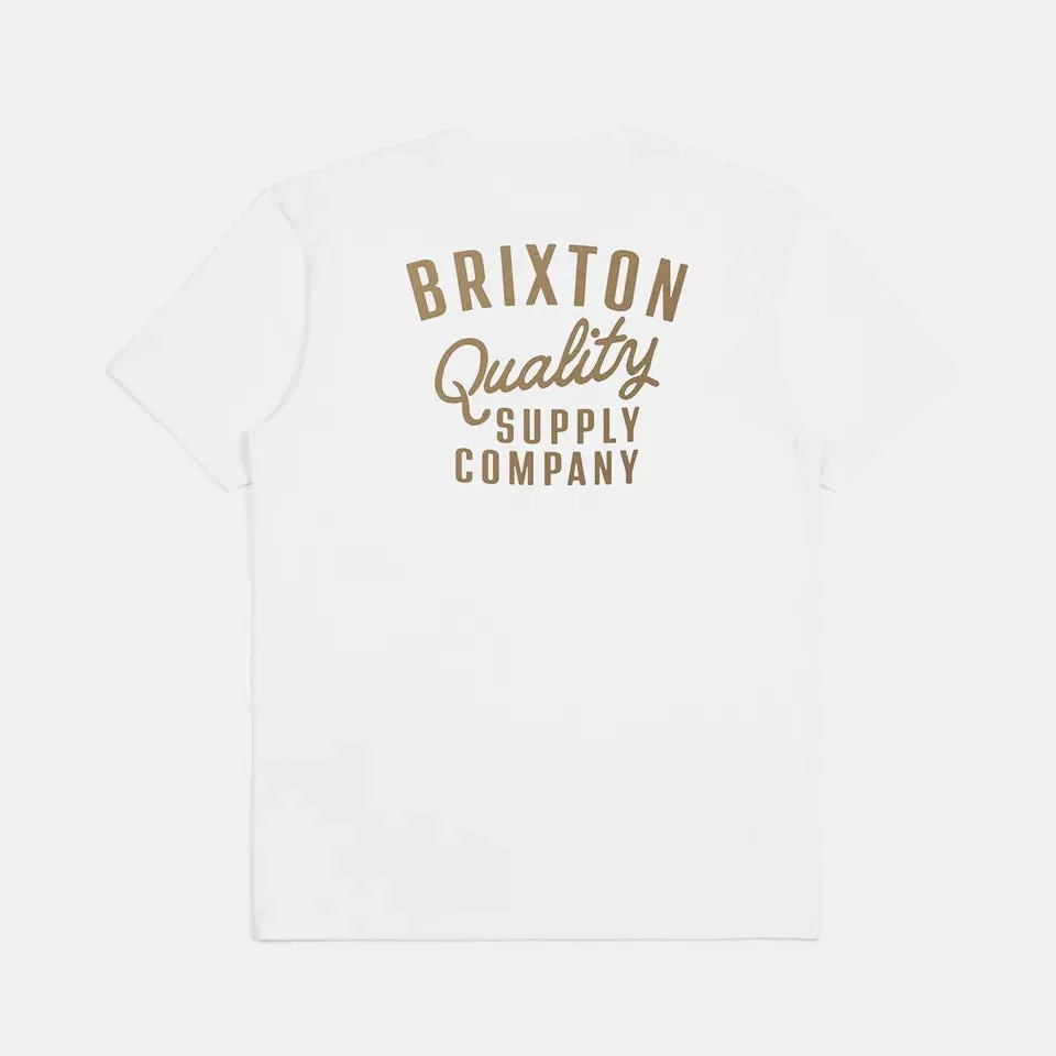BRIXTON HUBAL RELAXED TEE - White/Brass