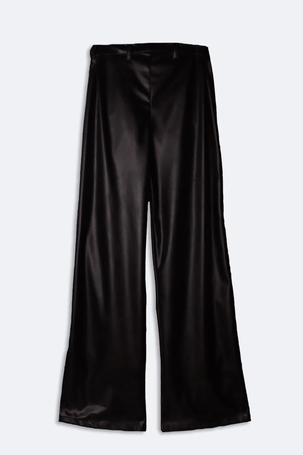 Brown pleated leather pants