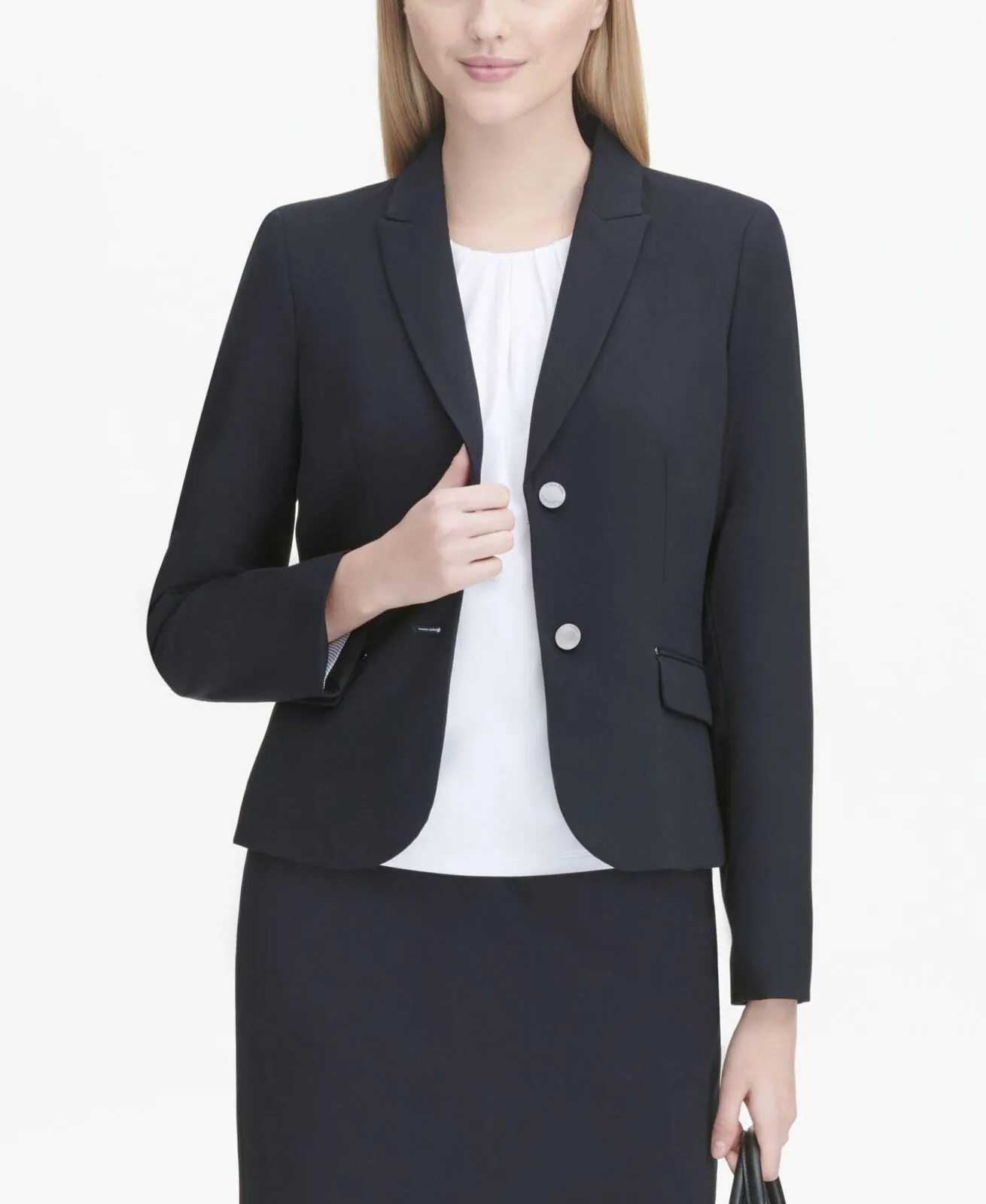 Calvin Klein Womens Two-Button Blazer Jacket CSE2689O