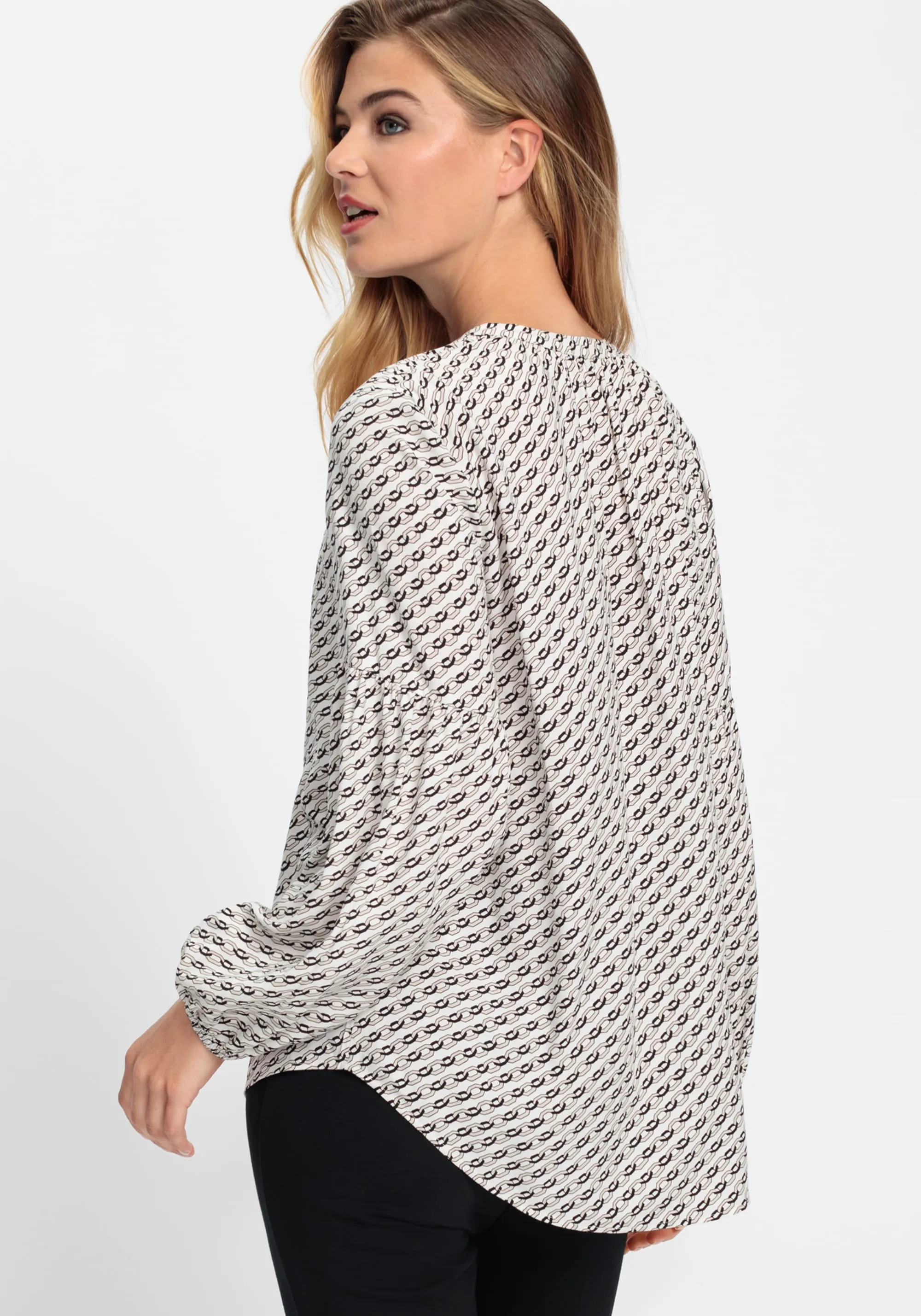 Chain Link Print Tunic Blouse