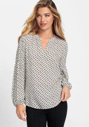 Chain Link Print Tunic Blouse